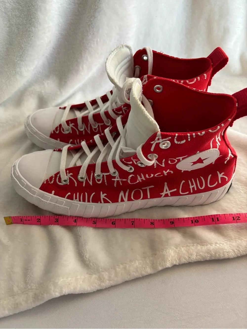 CONVERSE Not A Chuck 70 HI UNTITL3D Sneakers Red White Mens Size 11 Womens 13 - Picture 13 of 13